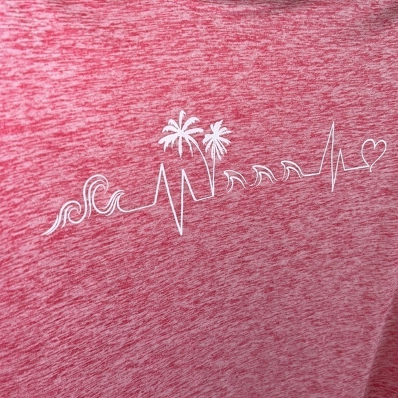Heart-Beach-Palm Trees Dri-Fit Crop Top - Picture 3 of 3